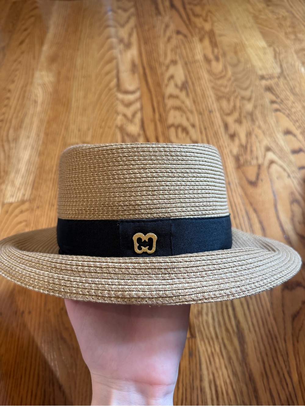 Eric Javits Squishee Classic Wide Brim Sun Hat Natural Black UPF 50+